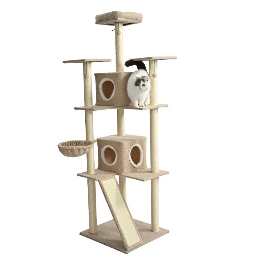Leeby Boucle Collection árvore arranhadora XL com camas e brinquedos para gatos