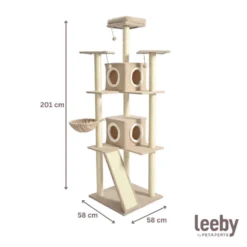 Leeby Boucle Collection árvore arranhadora XL com camas e brinquedos para gatos