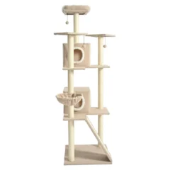 Leeby Boucle Collection árvore arranhadora XL com camas e brinquedos para gatos