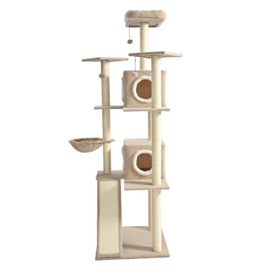 Leeby Boucle Collection árvore arranhadora XL com camas e brinquedos para gatos