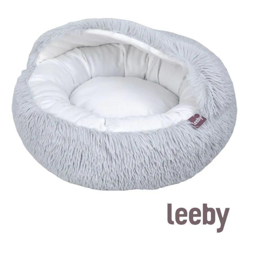 Leeby Cama Anti Stress Cinzenta para gatos