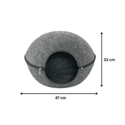 Leeby Cama Caverna Feltro Cinzento para gatos
