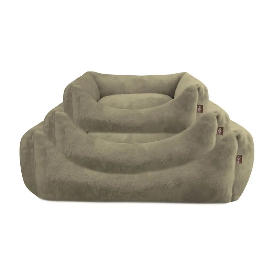 Leeby Cama de veludo verde para cães