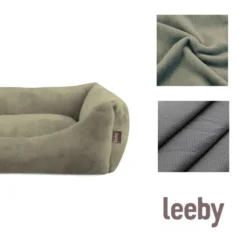 Leeby Cama de veludo verde para cães