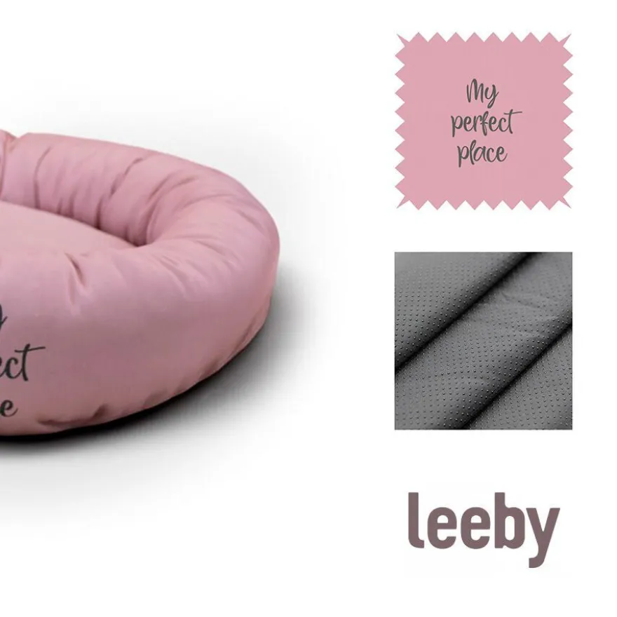Leeby Cama Donut Antiderrapante Rosa para gatos