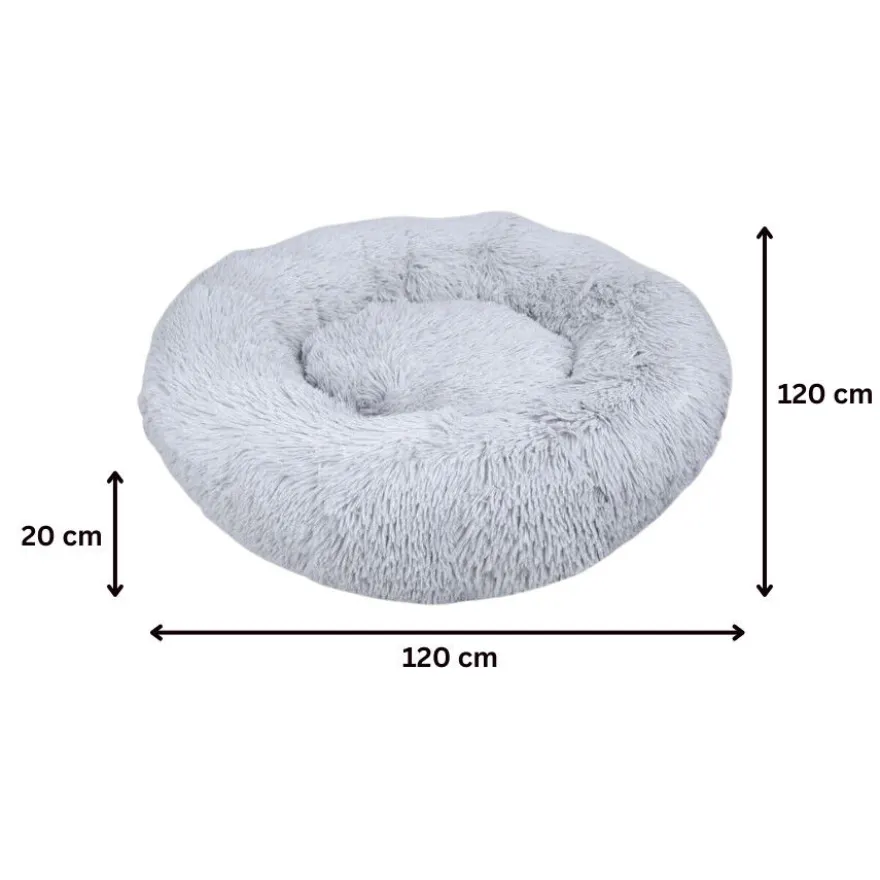 Leeby Cama Donut Anti Stress XXL Cinzenta para pessoas e cães