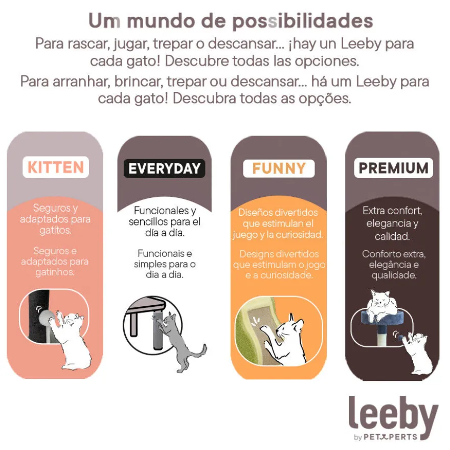 Leeby Cloud Collection torre arranhadora com cama para gatos