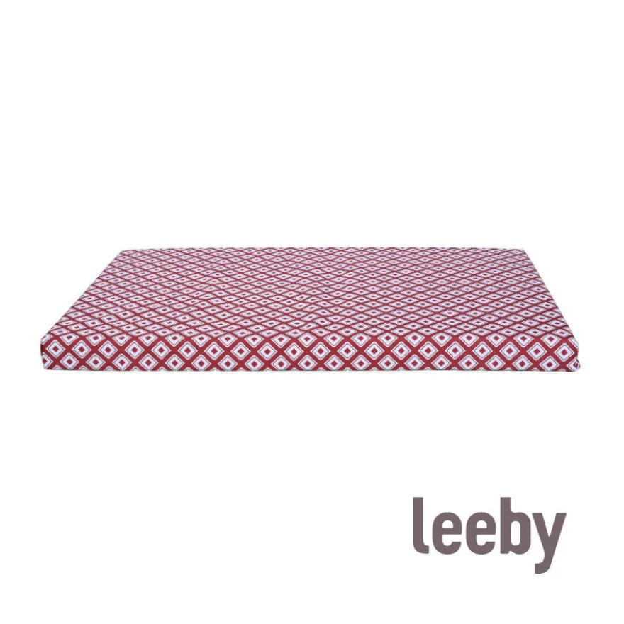 Leeby colchão vermelho impermeável para cães