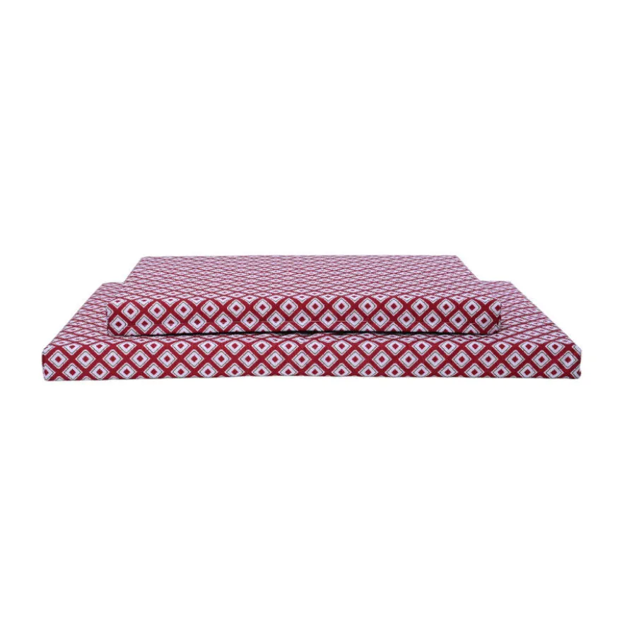 Leeby colchão vermelho impermeável para cães