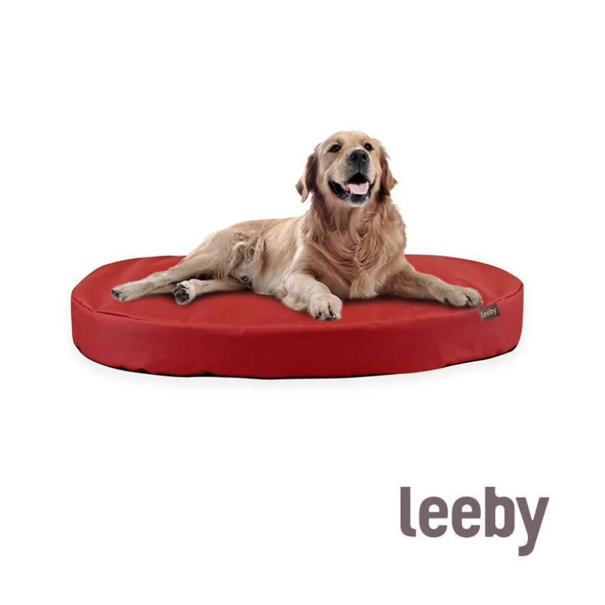 Leeby Colchão vermelho waterproof e amovível para cães