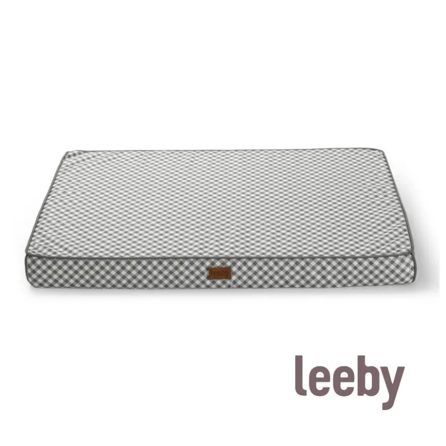 Leeby Colchão vichy antiderrapante para cães