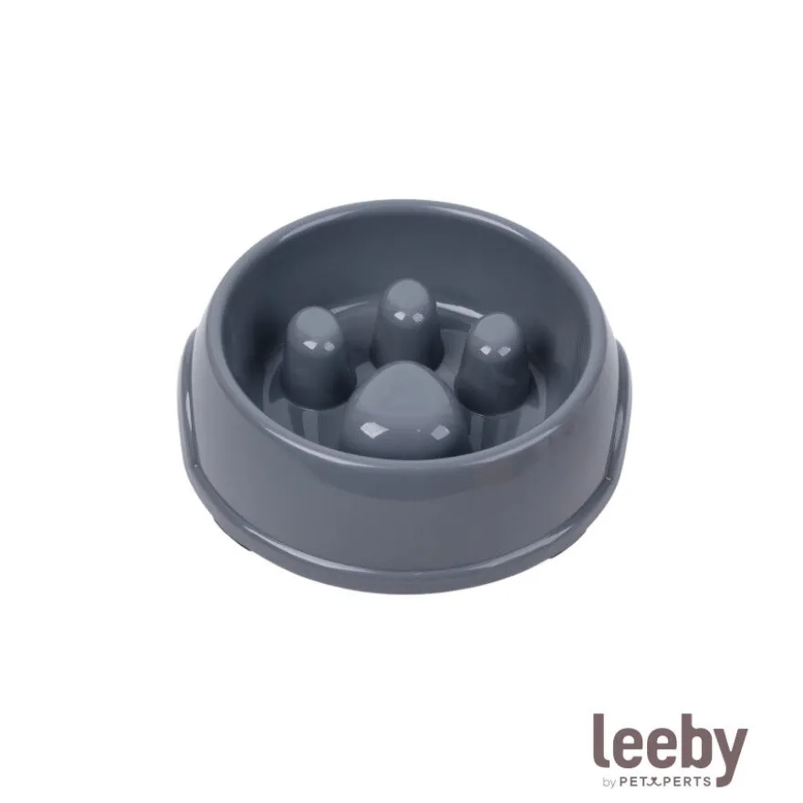 Leeby Comedouro Antivoracidade Azul com Relevo de Pata para cães