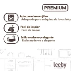Leeby Comedouro de Cerâmica Castanho e Branco para cães