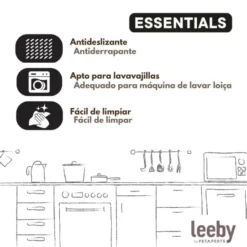 Leeby Comedouro de Metal com Anel de Silicone para cães