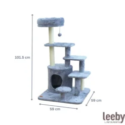 Leeby Eduardo torre arranhadora multiplataforma com cama nido e brinquedo para gatos