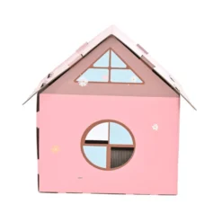 Leeby Hattie casota arranhadora de cartão cor-de-rosa para gatos