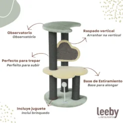 Leeby Karlo torre arranhador com brinquedo para gatitos