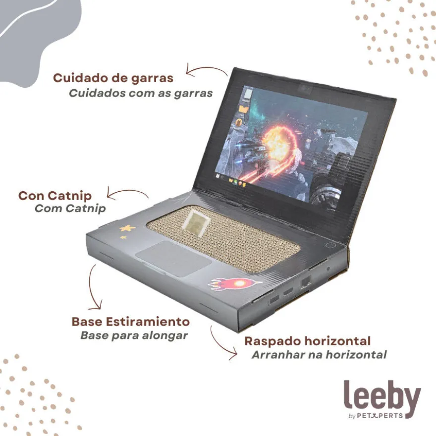 Leeby Lily arranhador de cartão em forma de portátil para gatos