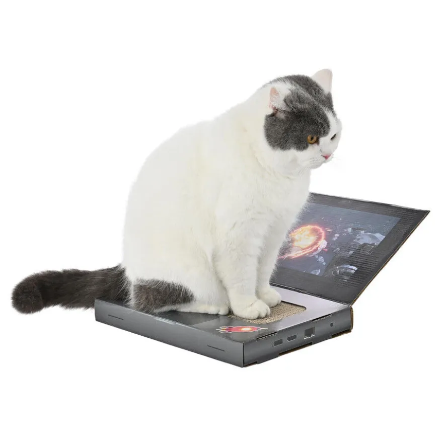 Leeby Lily arranhador de cartão em forma de portátil para gatos