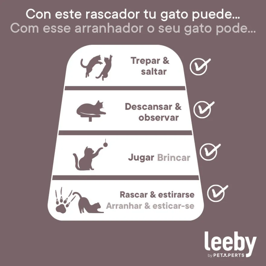 Leeby Luna árvore arranhadora com móvel para gatos