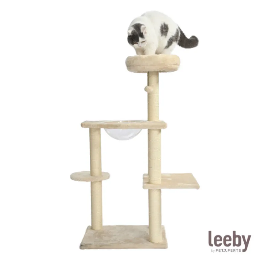 Leeby Luna árvore arranhadora com cama e brinquedo para gatos