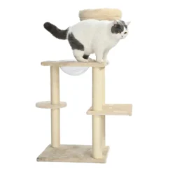 Leeby Luna árvore arranhadora com cama e brinquedo para gatos