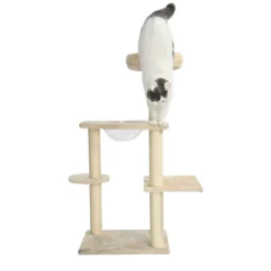 Leeby Luna árvore arranhadora com cama e brinquedo para gatos