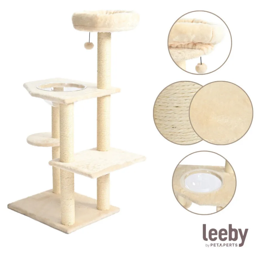 Leeby Luna árvore arranhadora com cama e brinquedo para gatos