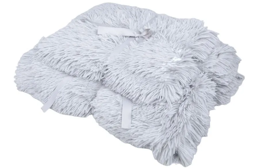 Leeby Manta Anti Stress Suave Cinzenta para cães
