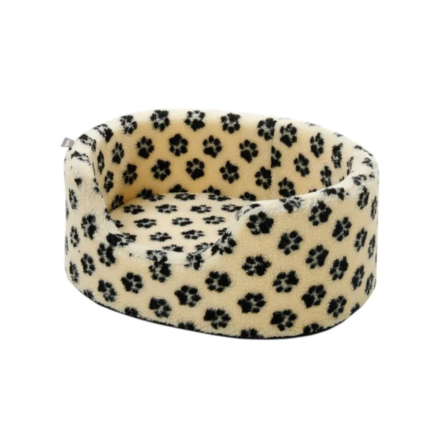Leeby Sofá Bed Paw Print Bege para cães