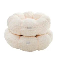 Leeby Sofá Flower Bed Swirl Bege para cães