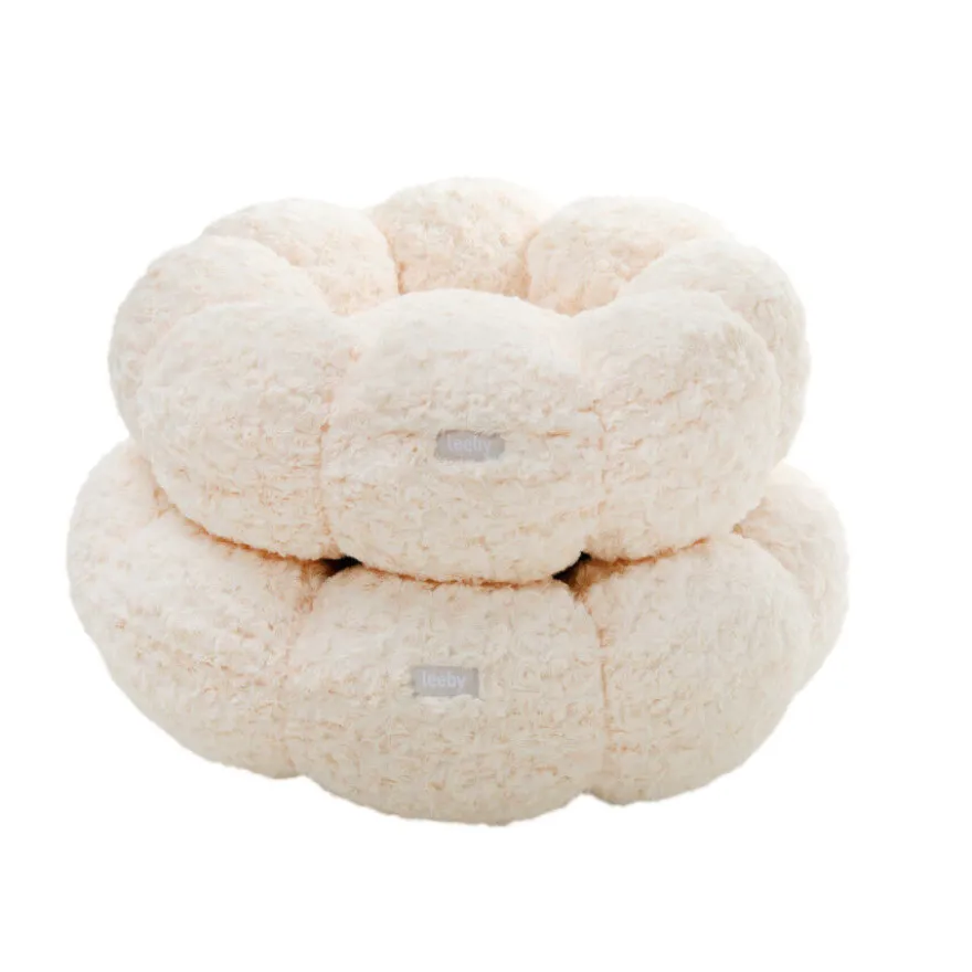 Leeby Sofá Flower Bed Swirl Bege para cães