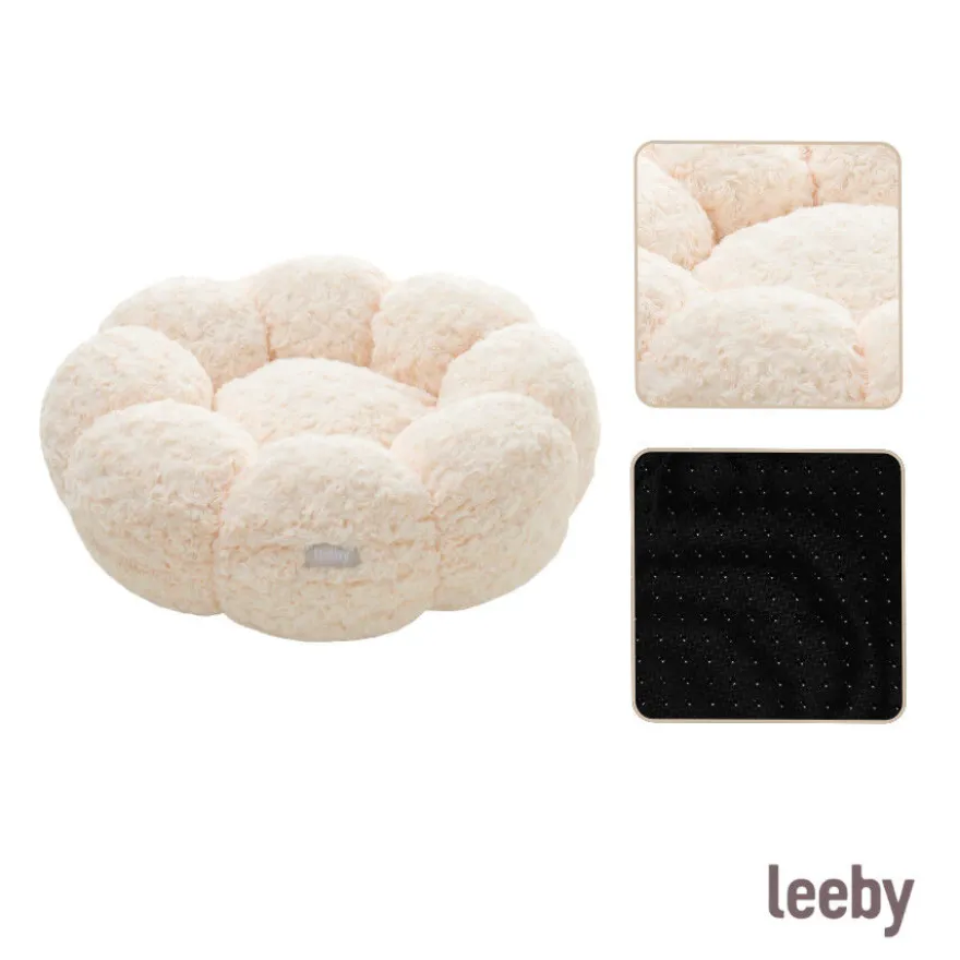 Leeby Sofá Flower Bed Swirl Bege para cães