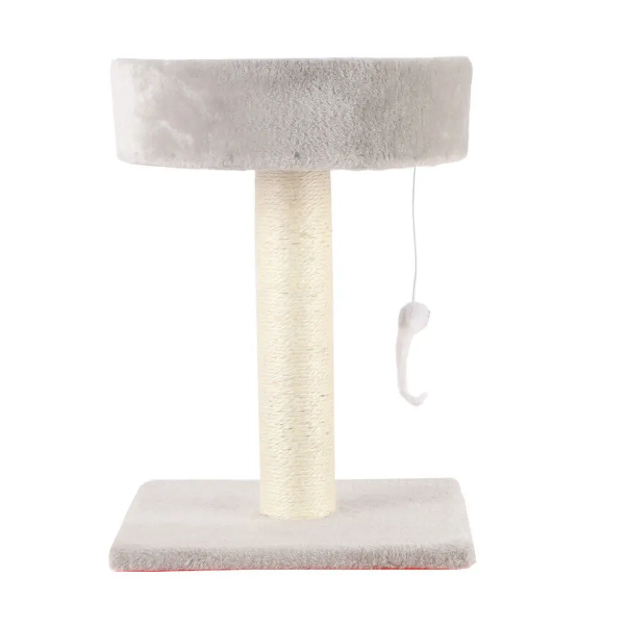 Leeby Tigrou arranhador com cama e brinquedo cinzento para gatos
