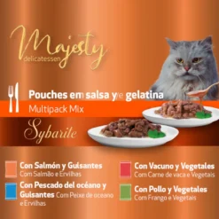 Majesty Multipack Comida húmida de peixe e carne em saquetas para gatos