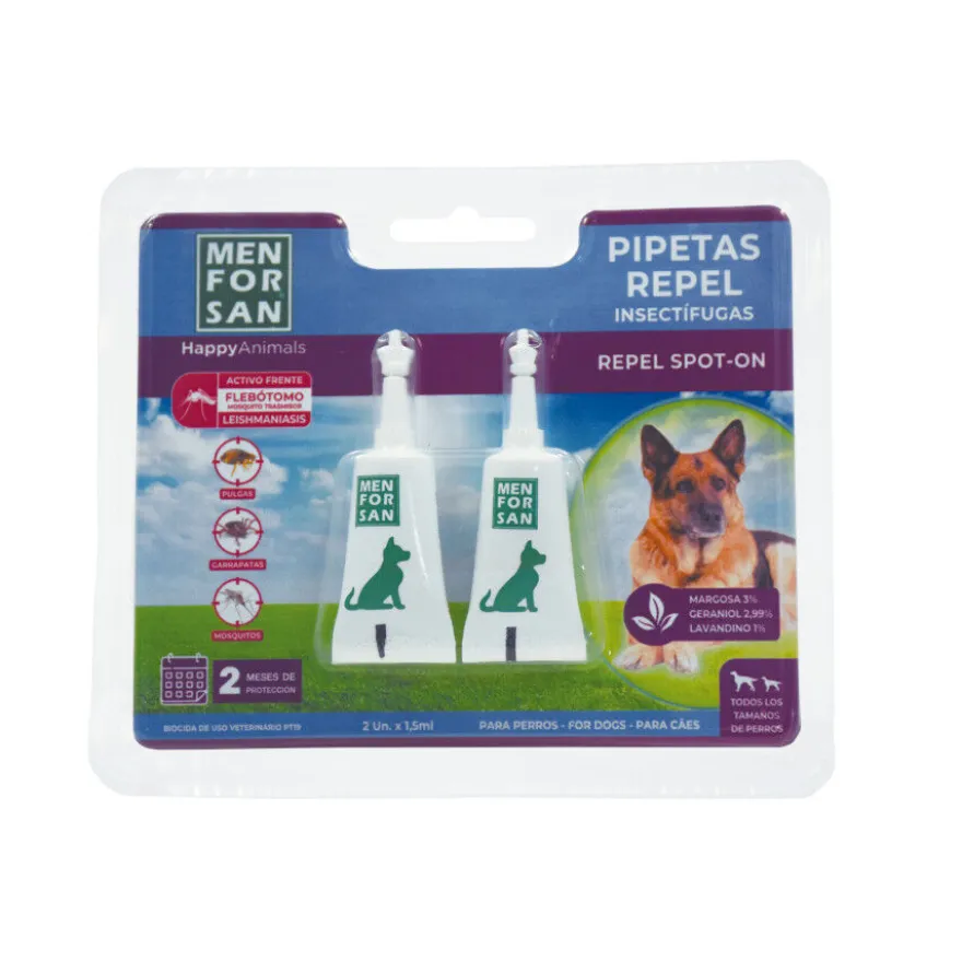 Menforsan Pipetas repelentes naturais para cães