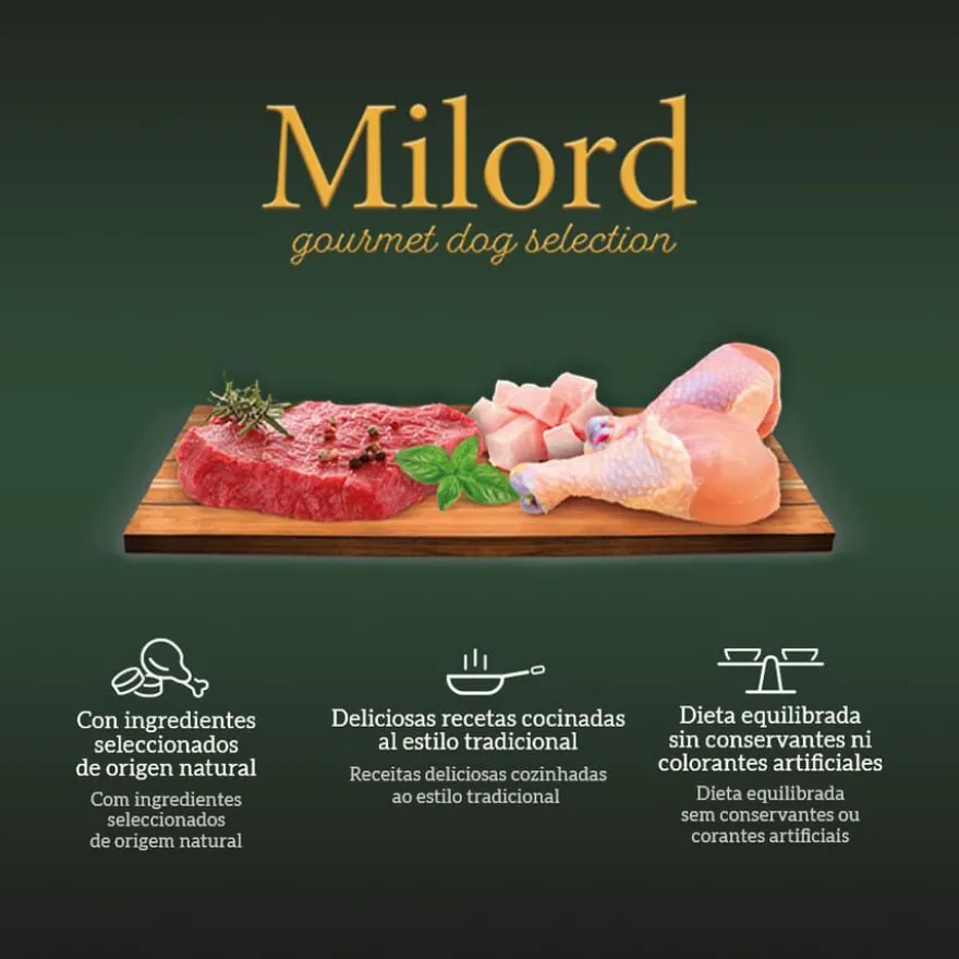 Milord Adult Frango e Fígado em Patê terrina para cães
