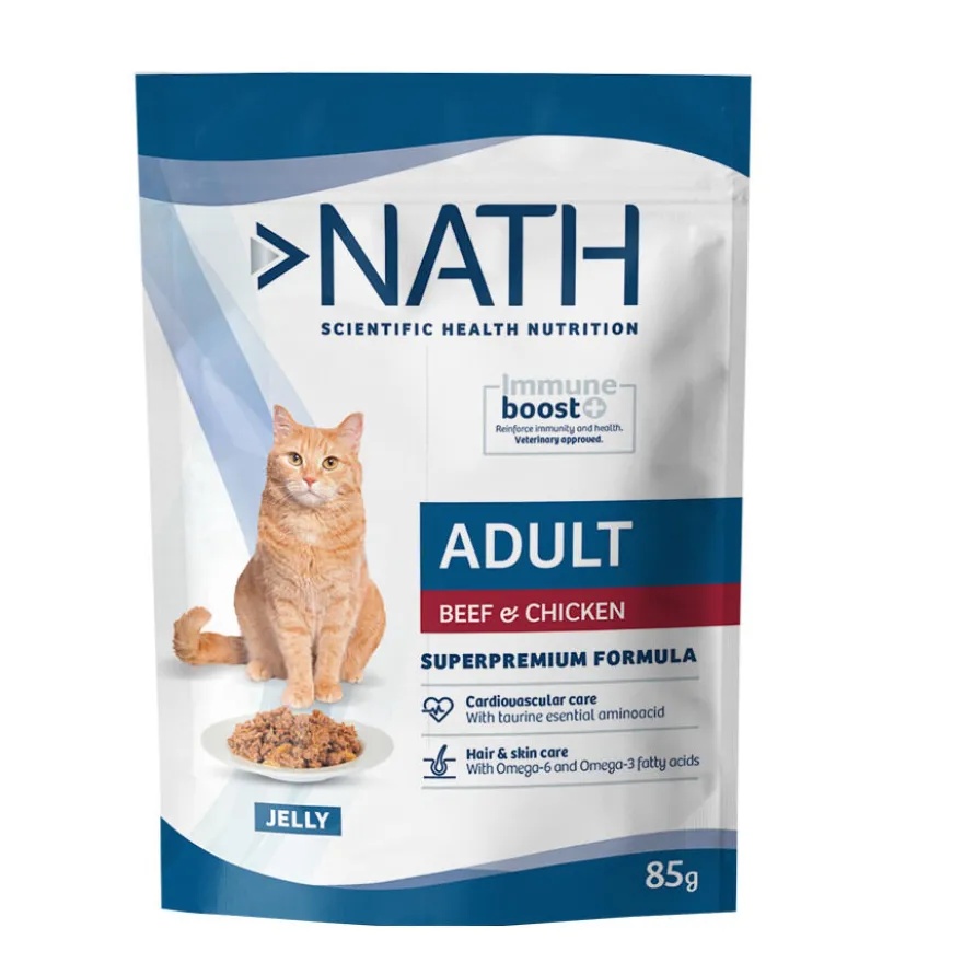 Nath Adult Vitela e Frango em Gelatina Saquetas para gatos
