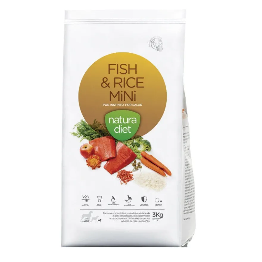 Natura Diet Mini peixe e arroz ração para cães