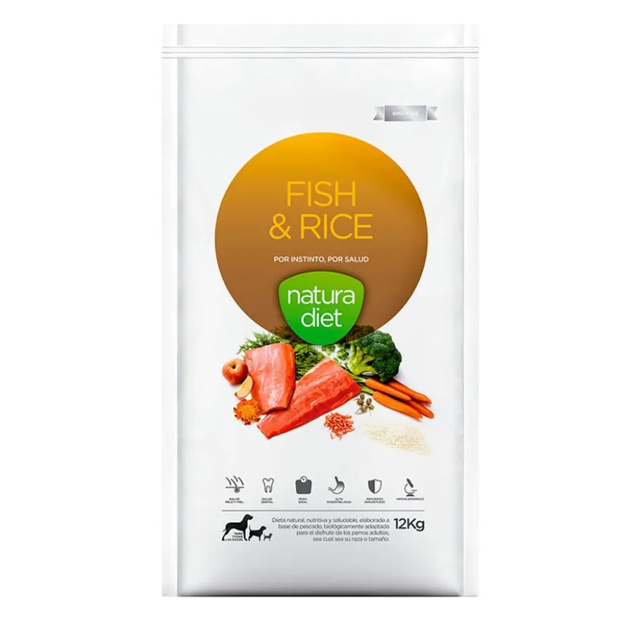 Natura Diet Peixe e Arroz ração para cães