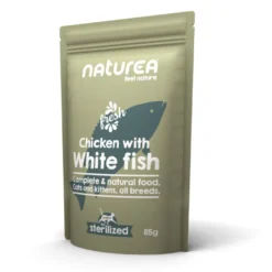 Naturea Esterilizado Frango e Peixe Branco saqueta para gatos