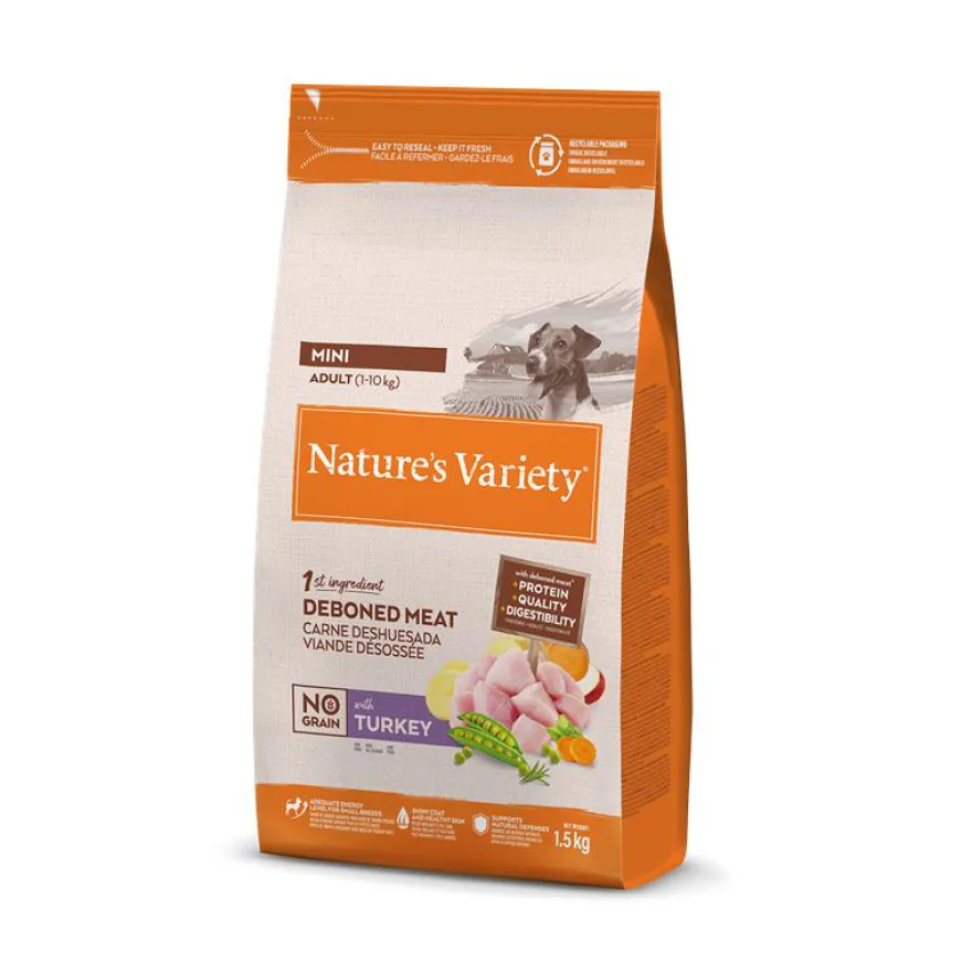 Nature's Variety Adult Mini No Grain Ração de Peru para cães