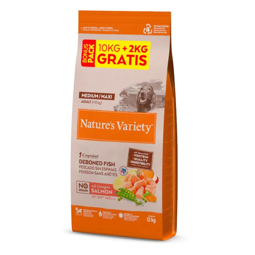Nature's Variety No Grain Adult Medium Maxi Salmão ração para cães