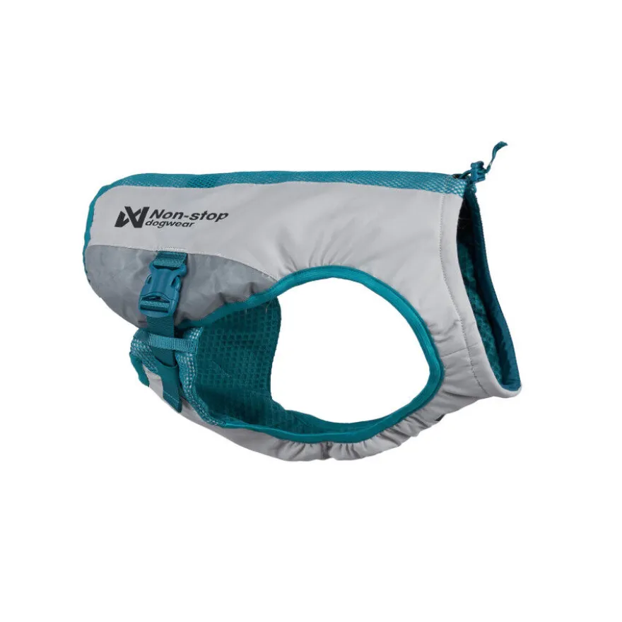 Non-stop Dogwear Colete Refrescante Cinzento e Turquesa para cães