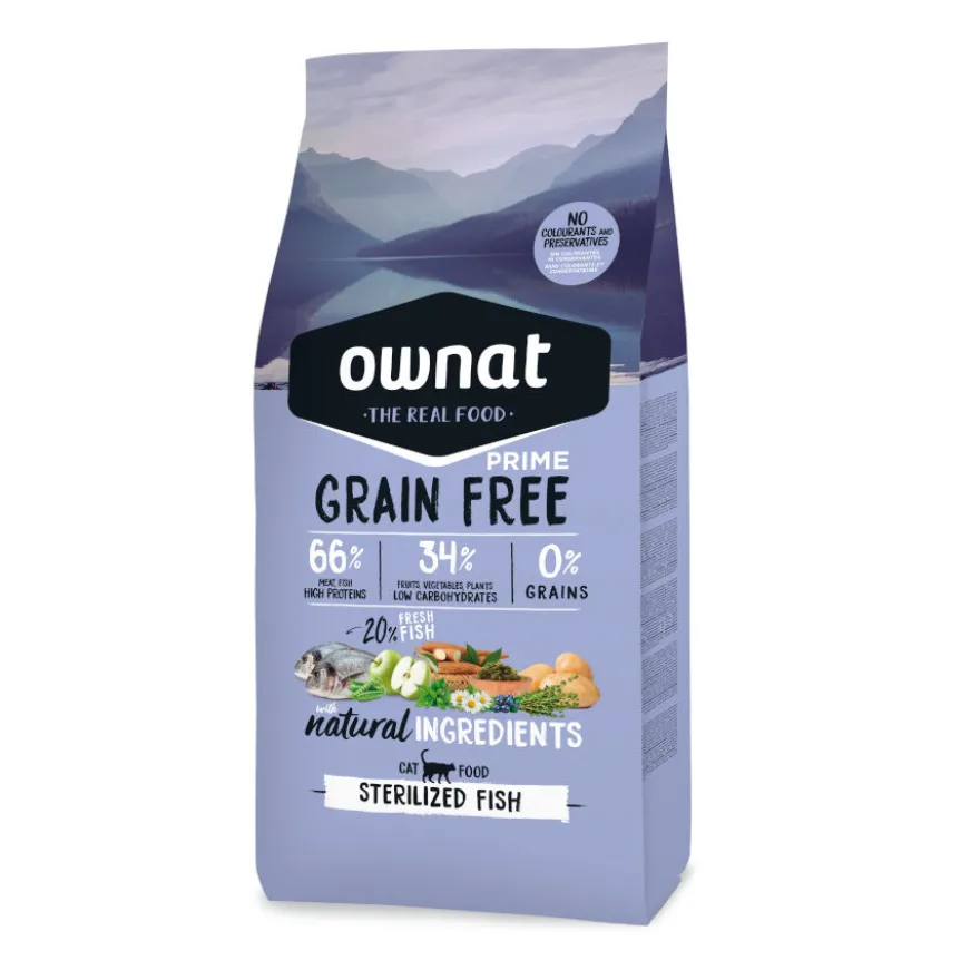 Ownat Prime Grain Free Esterilizado Peixe ração para gatos