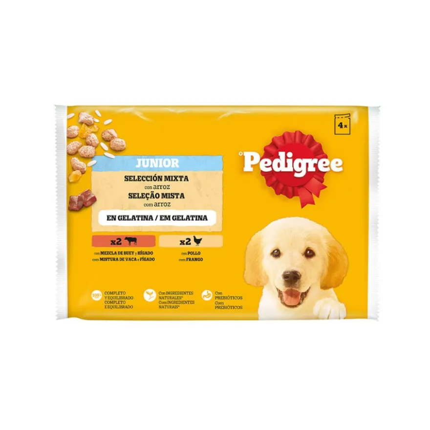 Pedigree Alimento húmido de frango e vaca com arroz em saqueta para cachorros