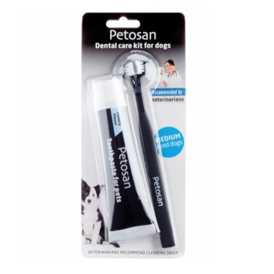 Petosan Kit de limpeza dentária para cães médios