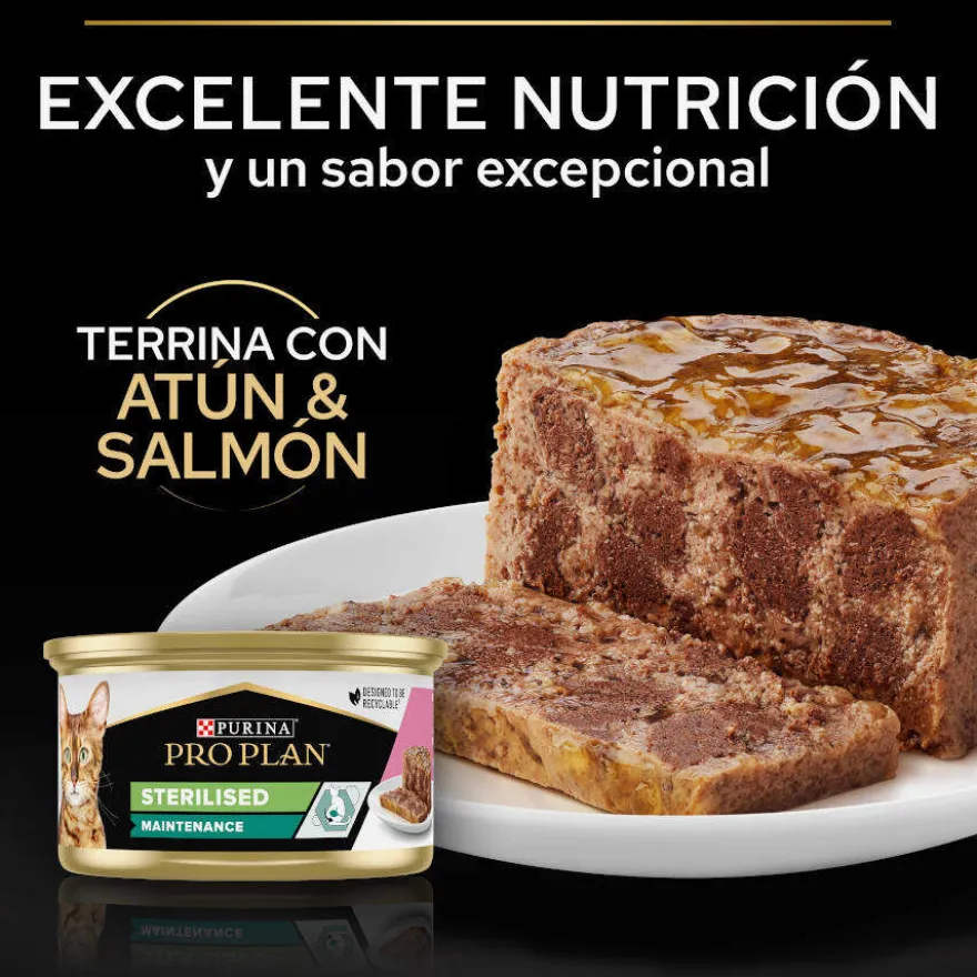 Pro Plan Adult Sterilised Maintenance Alimento húmido de salmão e atum em lata para gatos Pack Poupança!