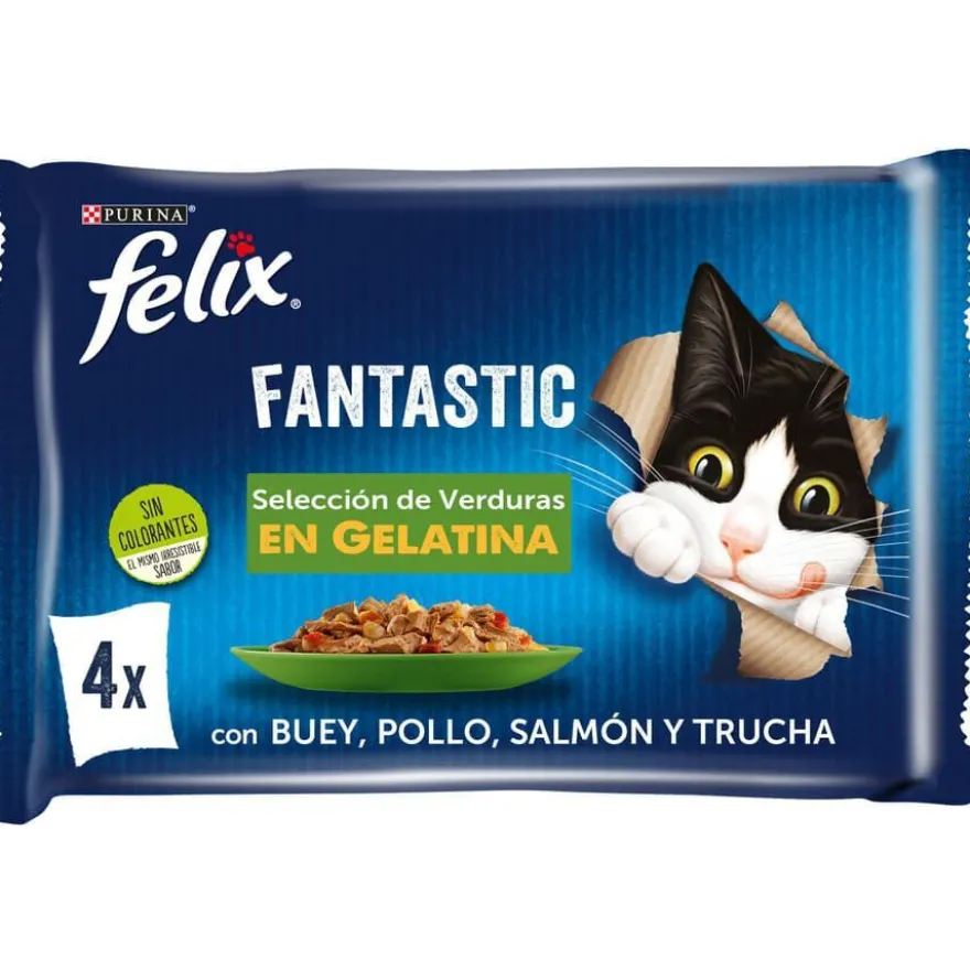 Purina Felix Fantastic Seleção de Vegetais saquetas de gelatina para gatos