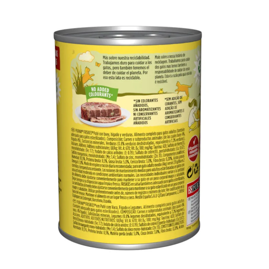 Purina Friskies Adult carne de boi e fígado lata para gatos
